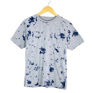 Cast you Brasil Gray Blue Ink Stain All Over Print Slim Fit T Shirt US M